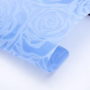 シャインウラップスカイブルーローズパターン韓国のブーケ用包装紙