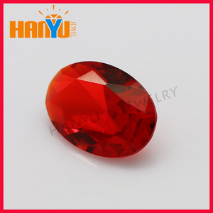 <strong>Machine</strong> <strong>Cut</strong> Loose Gemstone Wholesale Oval Shaped Red Faceted Glass <strong>Gems</strong> - Product Image 2