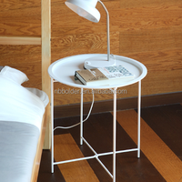 Table basse ronde pliable en métal thermolaqué pour salon, mobilier de maison, vente en gros