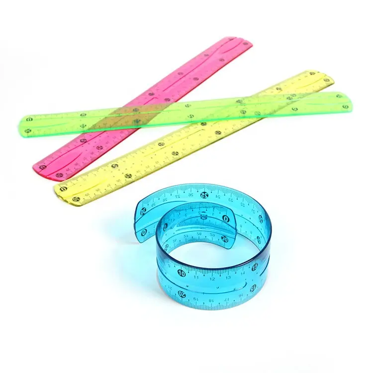 Promotional soft long flexible plastic rulers for office and school