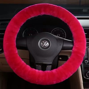 Auto genuino australiano lujo lindo Patchwork piel de oveja piel de cordero cubierta del volante del <span class=keywords><strong>coche</strong></span> - Product Image 4