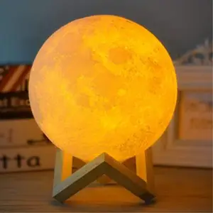 Souq शीर्ष बिक्री यूएसबी रिचार्जेबल सजावटी एलईडी रात को प्रकाश में प्लग टच सेंसर Dimmable 2 रंग रिचार्जेबल 3D चंद्रमा प्रकाश 12cm