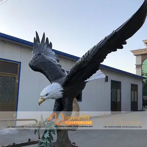 Vincentaa Outdoor Flying Large Brass Bronze Metal Eagle Sculpture Statue For Wings