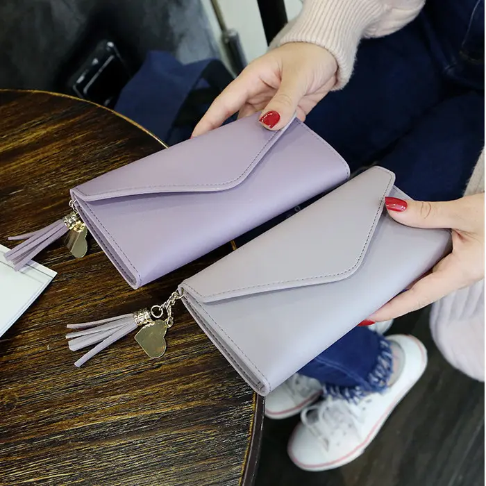 Wholesale Lipat Pemegang Kartu Dompet PU Kulit Wanita Dompet Tangan Dompet