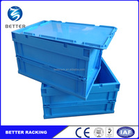 Boîte de rangement pliable Boîte en plastique pliable Boîte en plastique emboîtable empilable Caisse en plastique Caisse de stockage en plastique