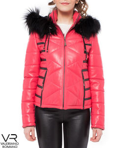 Chaqueta de cuero genuino Rosa Premium Productos de cuero Premium para prendas - Product Image 1
