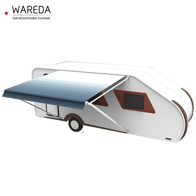 Precio barato manual de aluminio rollo fuera caravana RV toldo