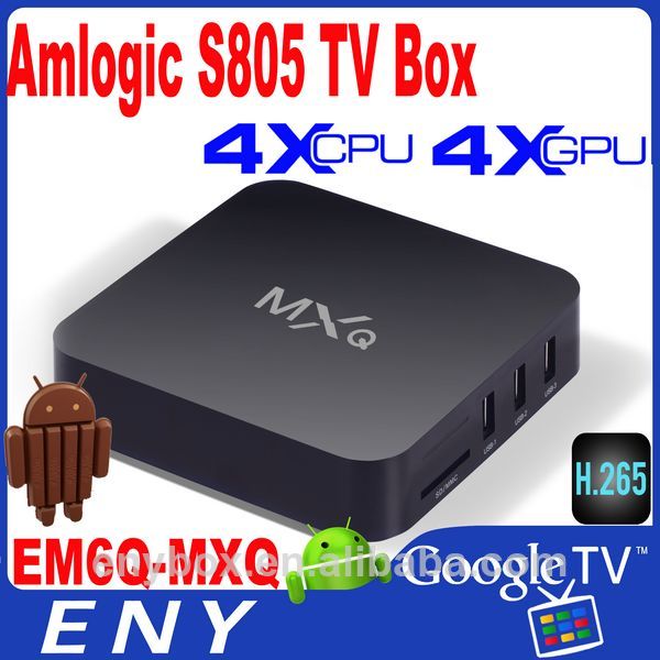 новый em6q amlogic s805 google планета андроид 4.4 четырехъядерных процессоров mxq xbmc смарт-андроид телеприемник