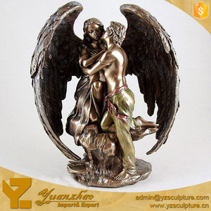 Estética decoración del jardín <span class=keywords><strong>vida</strong></span> tamaño amado pareja bronce estatua del Ángel - Product Image 1