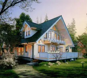 2020 تصميم جديد الأخضر حديقة 2 طوابق منزل خشبي منزل وحدات الصين رخيصة الثمن عالية الجودة الروسية الصنوبر منتدى جنوب المحيط الهادئ