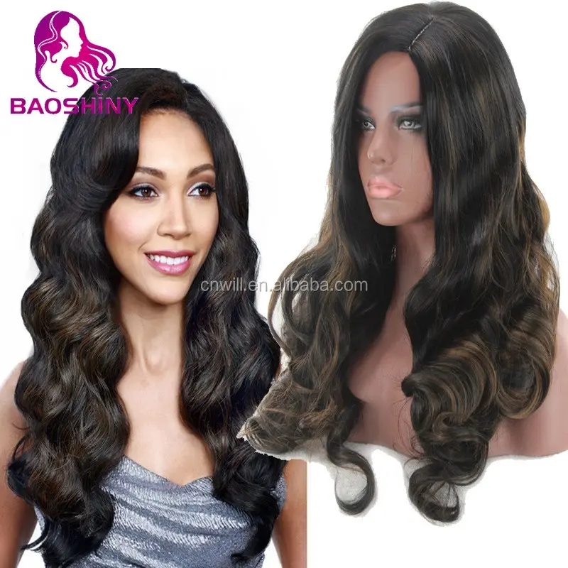 Парик из синтетических волос Body Wave, синтетические парики для чернокожих женщин, длинный волнистый синтетический парик