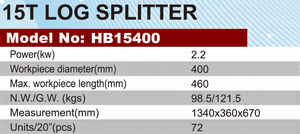 Youpin HB15400 longli — séparateur <span class=keywords><strong>de</strong></span> bûches électriques, original, manuel - Product Image 2