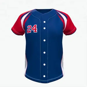 Grosir Jersey Baseball Sublimasi Kustom Pria Murah dengan Logo Anda - Product Image 1