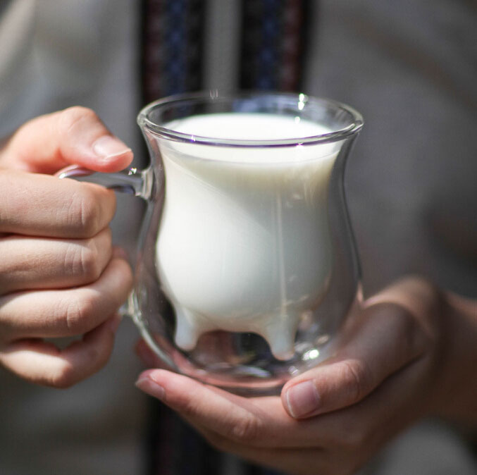 Glass Coffee Mugs -  Double Wall glass cup with Handle, Perfect for Latte, Americano, Cappuccicute Tea Bag