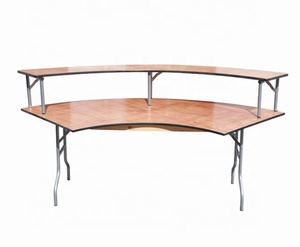 Mesa de Banquete Plegable Serpentina con Patas de Metal y Tablero de Barra, de Madera Contrachapada, al por Mayor - Product Image 2