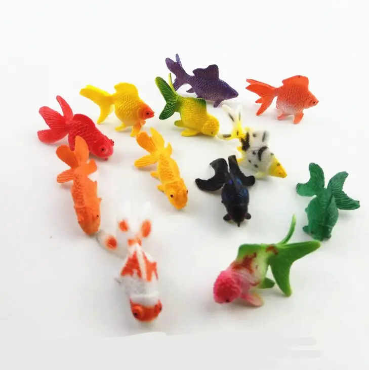 High Quality Simulation Soft Plastic Gold Fish Educational Toys Sea Creature Animals For Promotion Gift