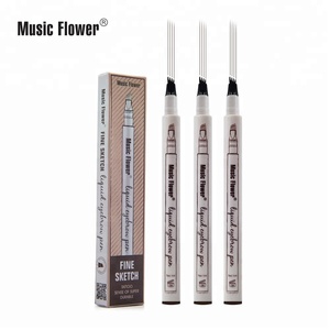 Etiqueta Privada ceja lápiz música flor 4 colores fina bosquejo microblading cejas lápiz líquido tatuaje - Product Image 1
