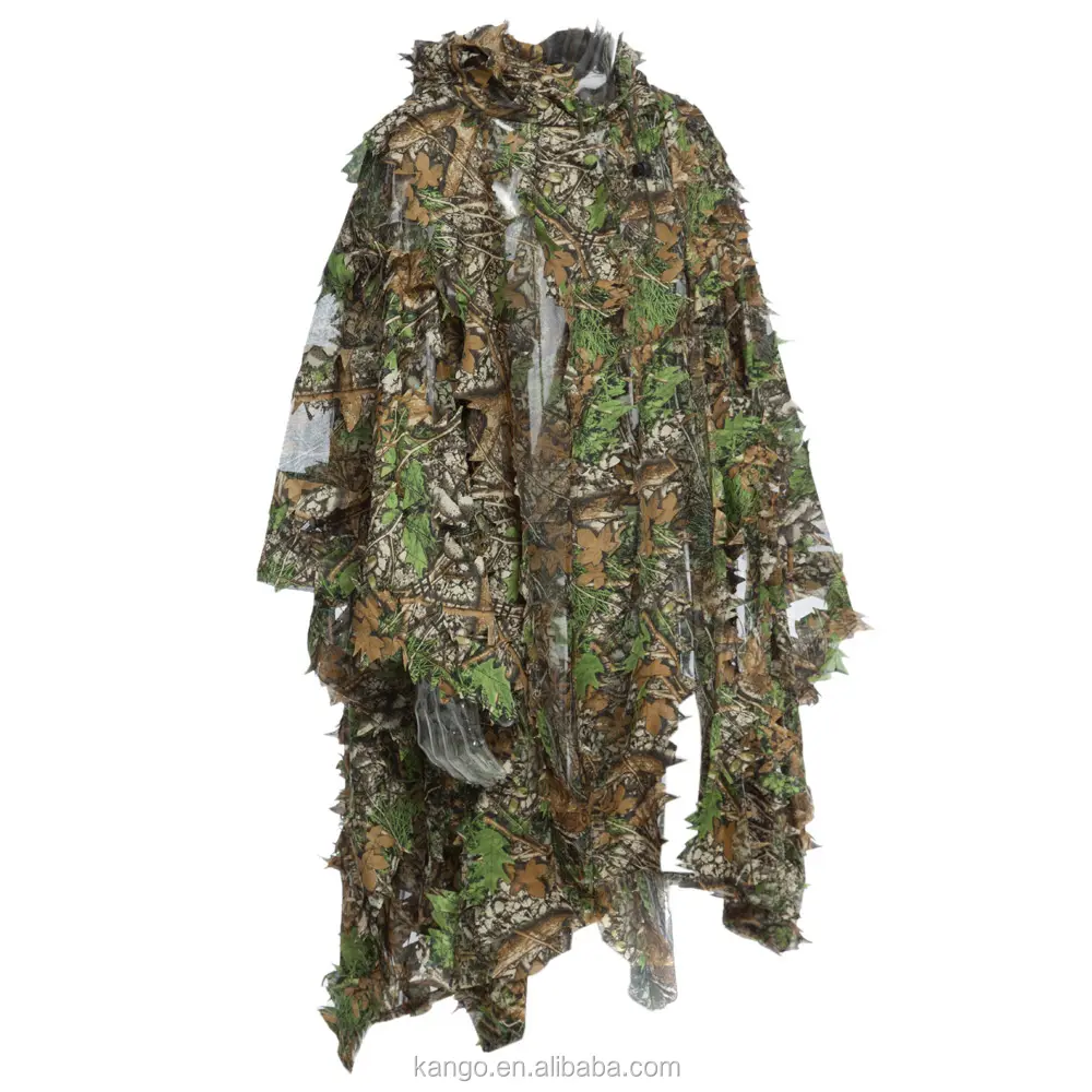 Kango Bionic Leaf Camouflage Jungle Ghillie Suit Set Woodland Ghillie Suit Camo 3D Tactical Outdoor Camouflage