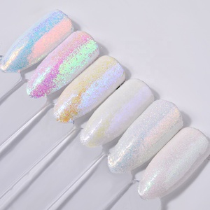 Misscheering 6 pièces/ensemble Paillettes holographiques Aurora blanches pour nail art, poudre scintillante, poussière de sirène, petites paillettes, outils de décoration d'<span class=keywords><strong>ongles</strong></span> DIY - Product Image 2