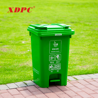 Poubelle carrée de 60l, 20 pièces, conteneur de déchets en plastique, poubelle avec pédale, pour usage extérieur ou intérieur, bon prix