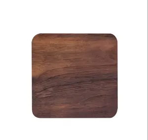 Black walnut wood coaster with laser engraving logo