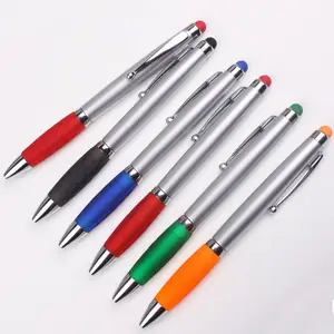 Free Sample Plastic Custom Logo touch Pen With Rubber Grip