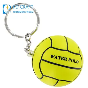 Factory direct sale no minimum custom 2d 3d pvc rubber sports water polo award keychain for souvenir