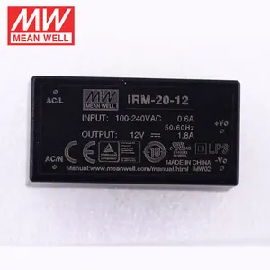 MeanWell Open Frame 220 V AC 12 V DC 20 W Voeding IRM-20-12
