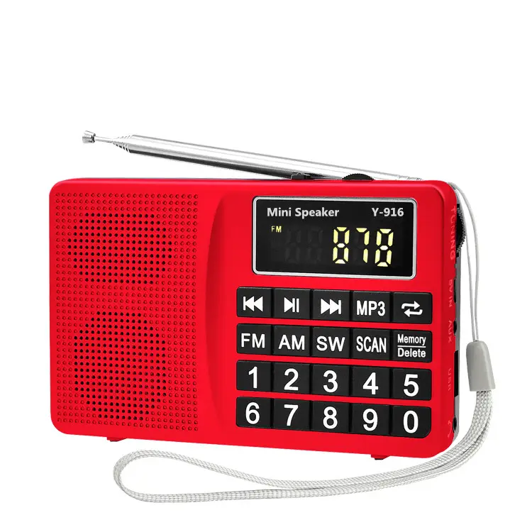 Radio portatile AM FM SW radio a 9 bande con altoparlante per basso carillon scan radio fm am sw