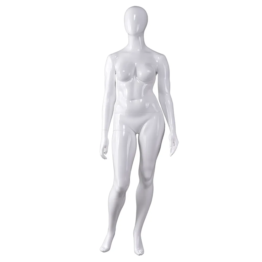 Abstract plus size glossy white female mannequin fiberglass fat mannequin model