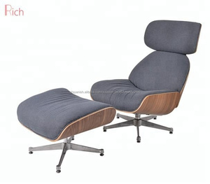 Sillón de oficina charles salón sillón con madera de nogal reposapiés - Product Image 1
