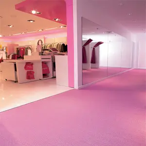 5mm Foam Backing Pink Design gewebter Vinyl boden für Hotel