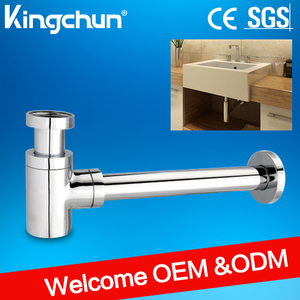 Siphon lavabo cylindrique laiton chromé, Lineis - Product Image 1