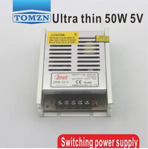 50W 5V 100 V-260 V 输入超薄单输出开关电源，用于 LED 灯条光