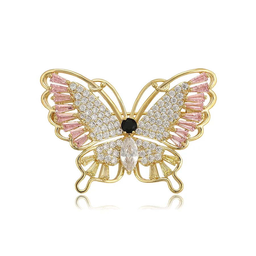 brooches 249 xuping hot sale Colored stone butterfly shape brooch