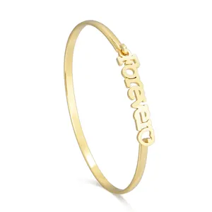 2022 Girl Latest Modern Fashion Jewelry New Gold Plated Cheap Customized Letter Bracelet