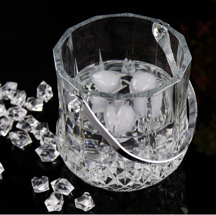 Haonai glassware bucket, glass ice bucket