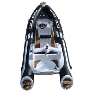 CE 5,8 m barco yate China de fibra de vidrio Barco de fibra de vidrio de piso doble profundo casco en V de Pvc de 1,2mm/Hypalon opcional 5 años RIB580B