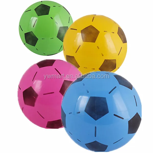 Instock ที่กำหนดเองราคาถูกฟุตบอลรูปร่าง bouncing inflatable PVC ball