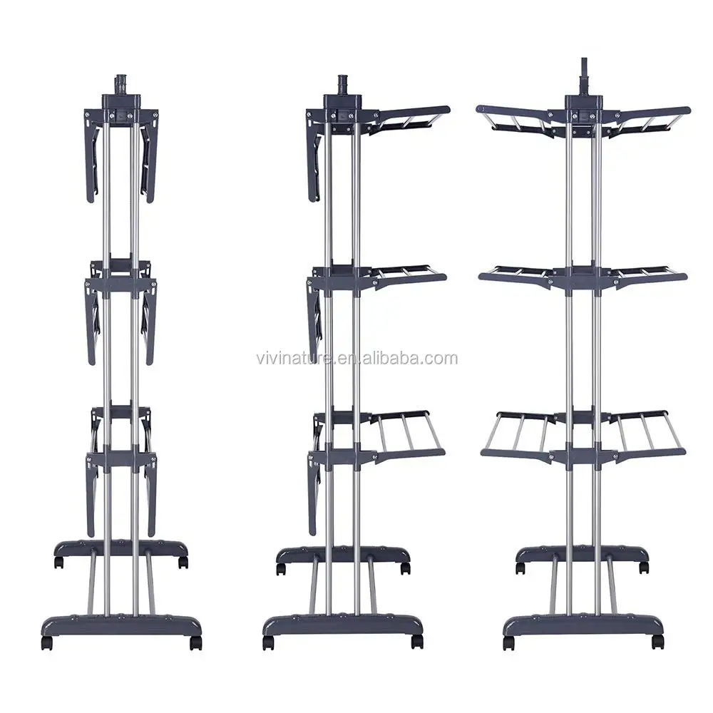 Double pole telescopic cloth racks with hanger