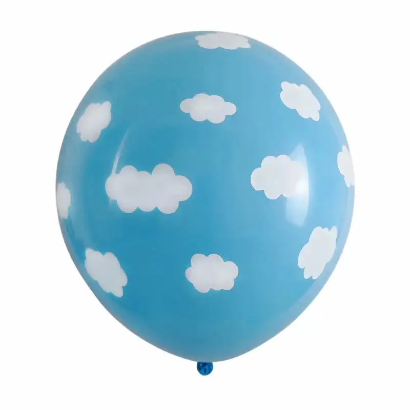 12 pouces bleu ciel ballons en latex d'hélium avec nuage blanc pour la décoration de fête Ciel Bleu Et Nuages Blancs Latex Ballon