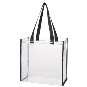 clear transparent plastic tote shopping pvc bag
