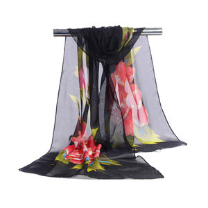 <strong>Large</strong> Stock Wholesale Random Design Mix Small Silk <strong>Scarf</strong> Polyester Chiffon Silk High Quality Georgette Floral Printed <strong>Scarf</strong> - Product Image 4