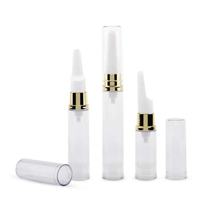 Plastic lotion cream cosmetic containers skin toner syringe shaped skincare airless bottle,body cream airless pump bottle