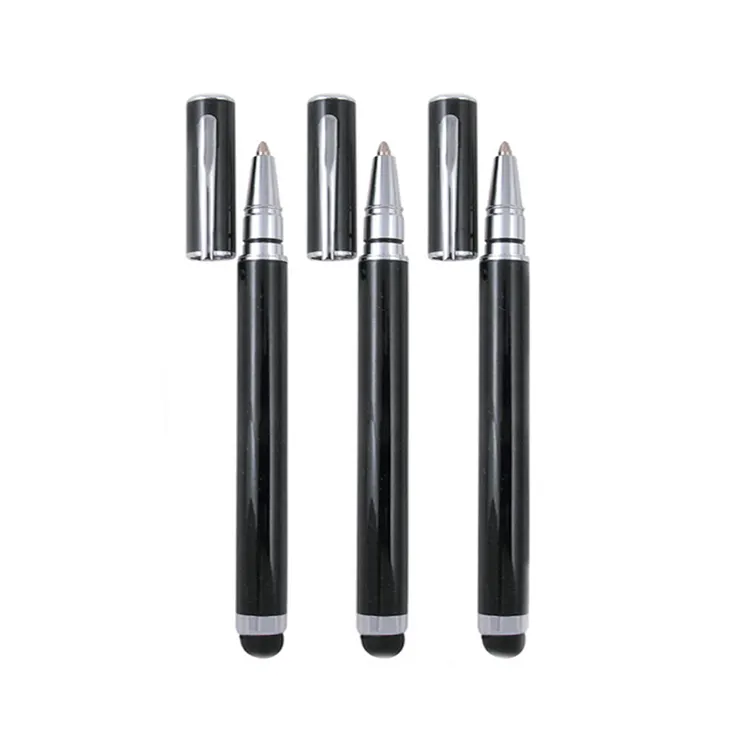 HUAHAO brand Logo Printing Capacitive Touch Pen Stylus+ball-point pen 2 in 1 For Apple IPhone 3G 4G 5G 11 Colors