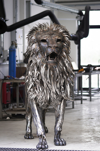 Majestic <span class=keywords><strong>Lion</strong></span> Modern Metalls piegel Polierte Edelstahl Tiers tatue Skulptur - Product Image 4