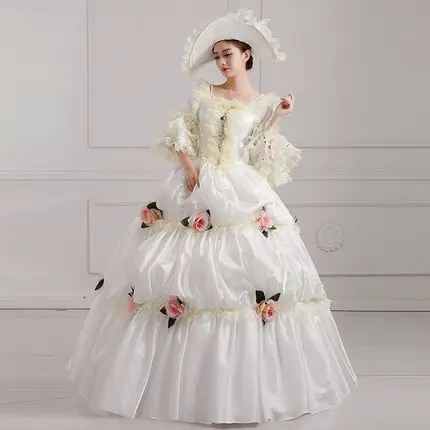 Женское длинное платье ecопарти, бежевое платье в европейском стиле для Хэллоуина, костюм королевского двора, одежда для макияжа, вечеринки