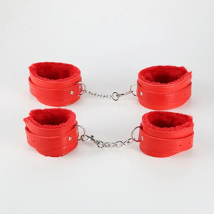SacKnove prodotto per adulti PU Leather Restraint Foot Fetish polsini alla caviglia da polso Set donna peluche Furry Sex Toys Bondage manette - Product Image 4
