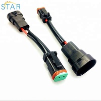 Kabel Harness Mobil 10cm 16AWG H11 9006 ke Soket DT 2 Pin Heavy Duty untuk Konverter Lampu Kabut Otomatis