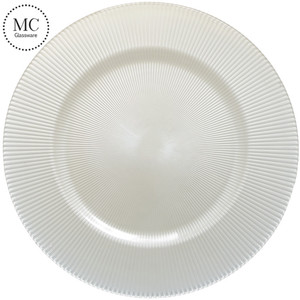 Assiettes de présentation en verre de 13 pouces, motif récif, argent et or, pour décoration de table de mariage, vente en gros à prix réduit - Product Image 3